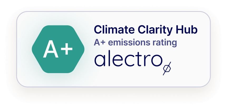 Alectro Climate Clarity Badge for showcasing sustainability achievements