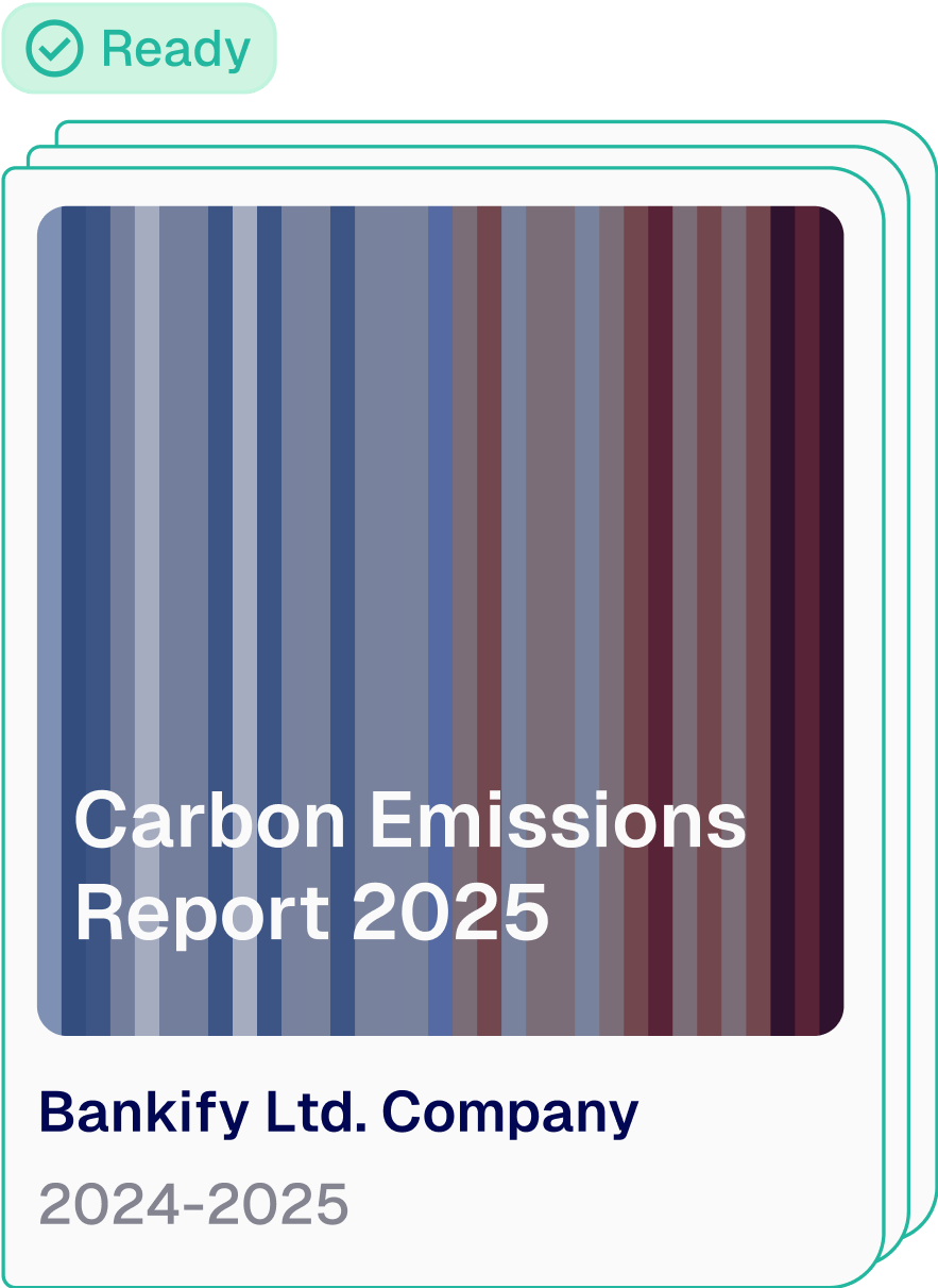 Secondary report template showing emissions breakdown by category