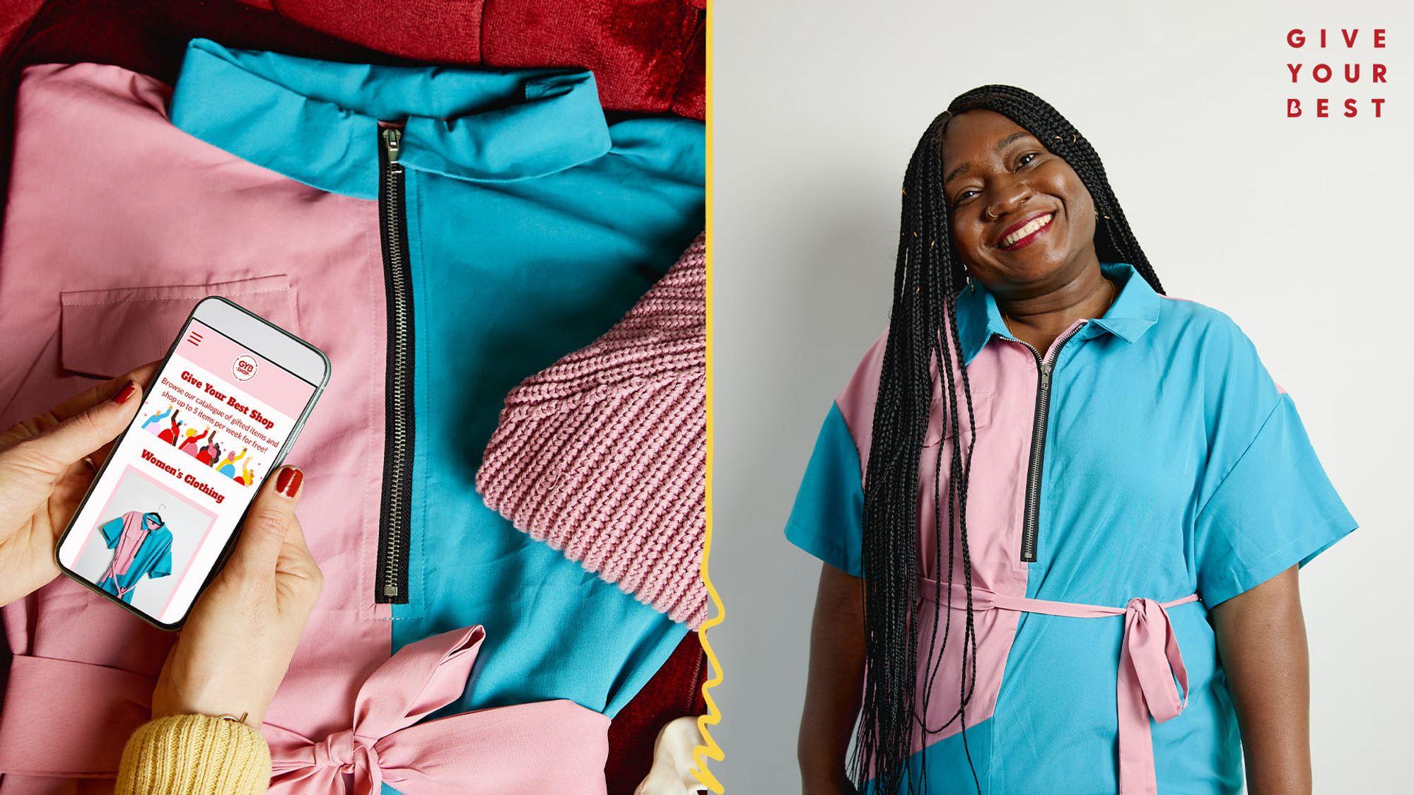 Give Your Best is a tech-based circular enterprise, and they offer an online platform where refugee women and their children who come to the UK can shop second-hand clothing items donated by people all across the UK, plus new items donated by brands, for free. Kemi runs community outreach at Give Your Best. Image source: Give Your Best.